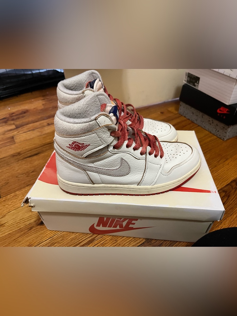 Nike Women’s High-Top Sneakers - White with Red Accents
